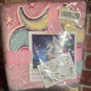 Unicorn Glow Blanket with Stickers